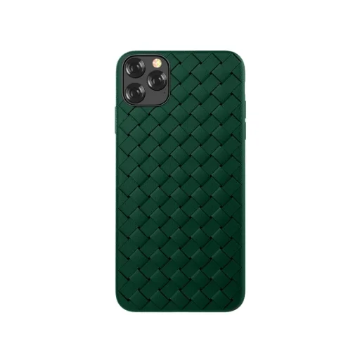 Devia Woven Pattern Design Soft puzdro pre iPhone 11 Pro Max, zelené - 1