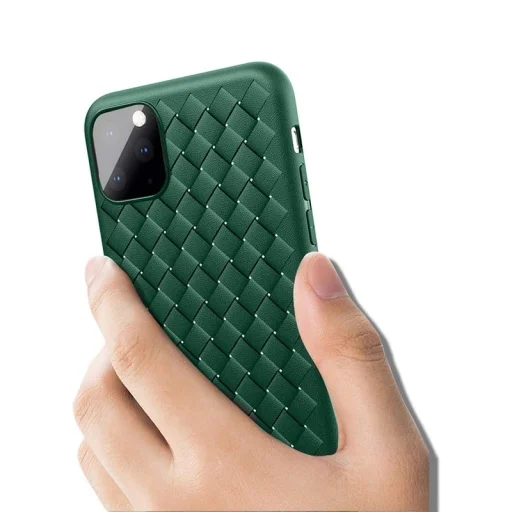 Devia Woven Pattern Design Soft puzdro pre iPhone 11 Pro Max, zelené - 4