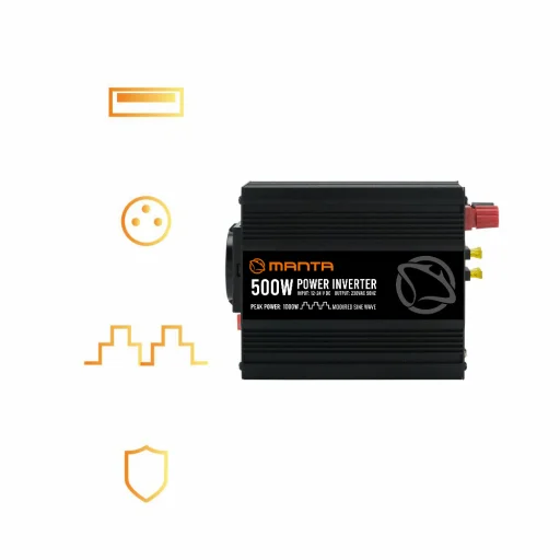 Manta MPI500M Power Inverter 500W/1000W DC–AC menič napätia - 2