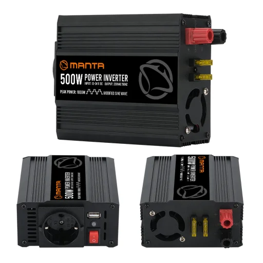 Manta MPI500M Power Inverter 500W/1000W DC–AC menič napätia - 3