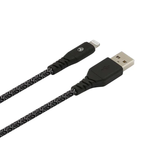 Tellur Green USB–Lightning dátový a nabíjací kábel 2.4A 1 m nylonový čierny - 2