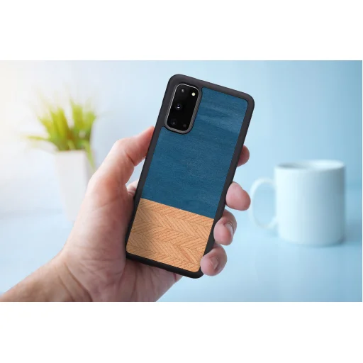 MAN&WOOD čierne puzdro s rifľovým vzorom pre Samsung Galaxy S20 - 4