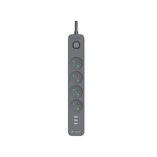 Tracer 47027 Power Line+ 1,5 m sieťová predlžovačka (4 zásuvky + 3x USB-A, 5 V 2,4 A) - 1