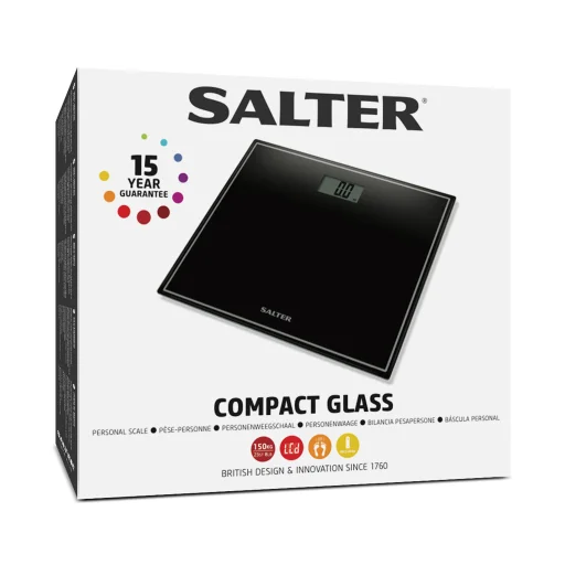Salter 9207 BCFEU12 kompaktná elektronická čierna osobná váha - 9