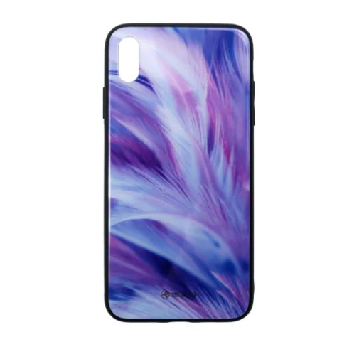 Puzdro Tellur Cover Glass Print Feather pre iPhone XS MAX - 1