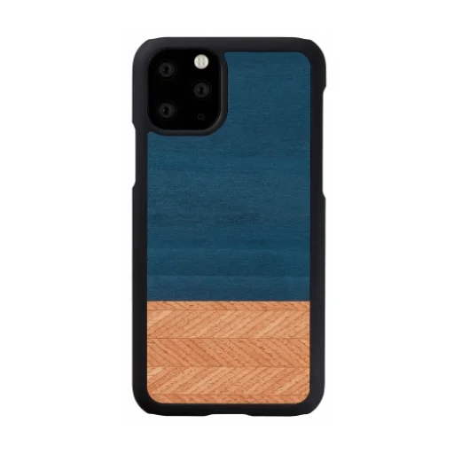 MAN&WOOD puzdro na smartfón pre iPhone 11 Pro, so vzorom čiernej rifľoviny - 1