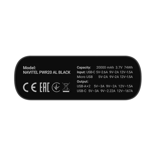 Powerbanka Navitel PWR20 AL Black - 8