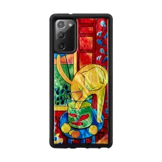 iKins puzdro pre Samsung Galaxy Note 20 so vzorom mačky hrajúcej sa s červenou rybou