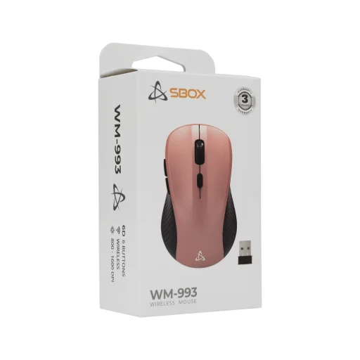 Bezdrôtová myš Sbox WM-993 ružová - 6