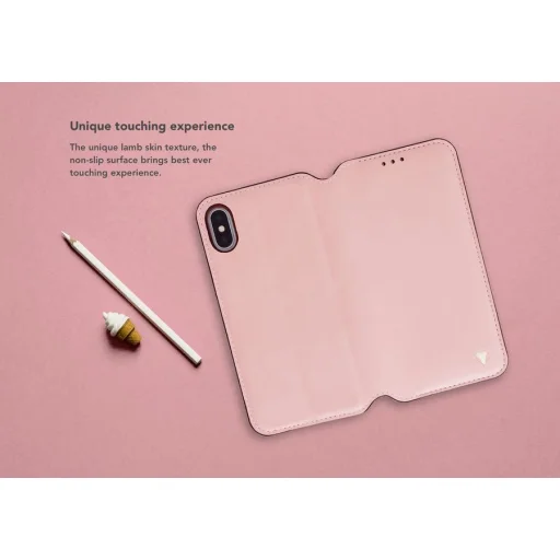 VixFox Smart Folio flipové puzdro pre iPhone XS Max, ružové puzdro - 2