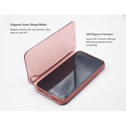 VixFox Smart Folio flipové puzdro pre iPhone XS Max, ružové puzdro - 3
