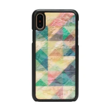 iKins mozaikové čierne flipové puzdro na iPhone XS/S