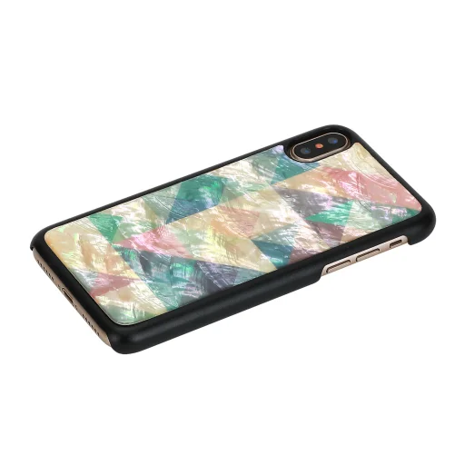 iKins mozaikové čierne flipové puzdro na iPhone XS/S - 2