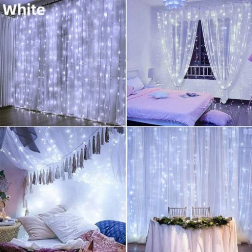 LED svetelná reťaz HEMER 300 LED studená biela - 4
