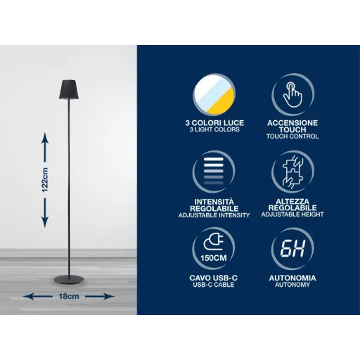 Beper P201UTP401 nabíjateľná stojacia lampa - 2