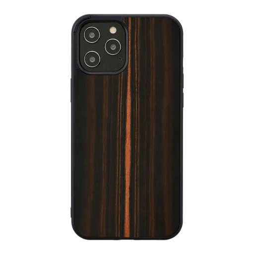 MAN&WOOD ebenovo čierne puzdro pre Apple iPhone 12 Pro Max - 1