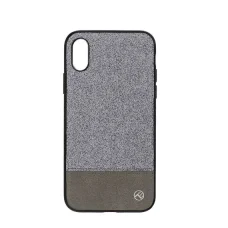 Puzdro Tellur Synthetic Leather Glitter II pre iPhone X/XS, strieborné
