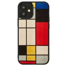 MAN&WOOD Mondrian Wood Black puzdro pre Apple iPhone 12 mini