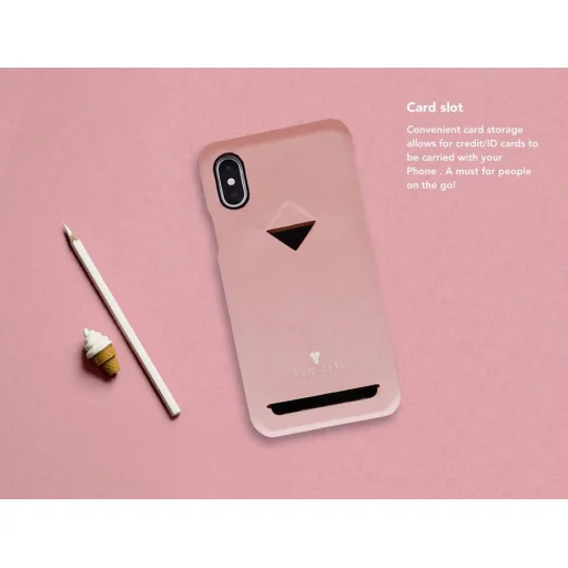 VixFox zadný kryt s držiakom na karty pre iPhone XS Max, ružový - 3