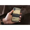 MAN&WOOD flipové puzdro pre iPhone X/XS, biele ebenové drevo, čierne puzdro thumbnail