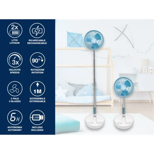 Beper P206VEN450 skladací, akumulátorový ventilátor - 3