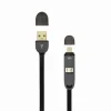Sbox USB – Micro USB + Lightning 1 m čierny 2 v 1 kábel thumbnail