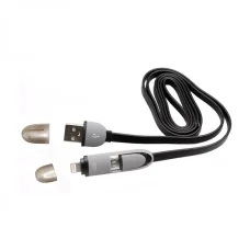 Sbox USB – Micro USB + Lightning 1 m čierny 2 v 1 kábel