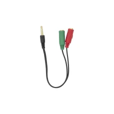 Sbox 3,5 mm 4-pinový samec - 2x 3,5 mm samica audio adaptér 0,2 m