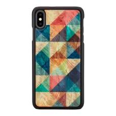 iKins mozaikové čierne flipové puzdro na iPhone XS Max