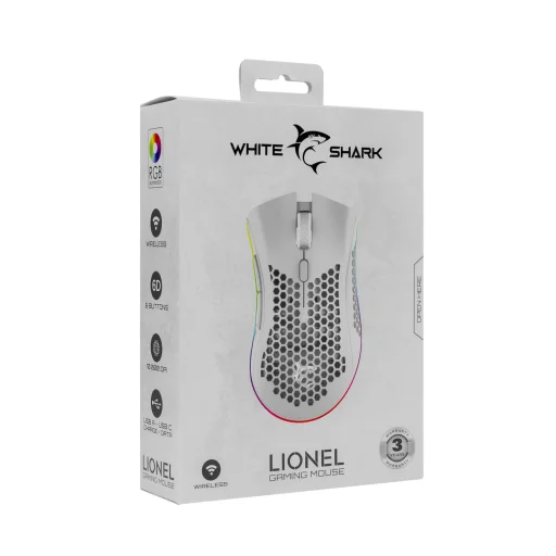 White Shark WGM-5012 Lionel White herná myš - 8
