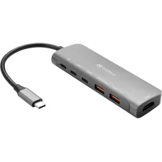 Sandberg 136-65 USB-C dokovacia stanica HDMI+2xA+2xC+PD100W