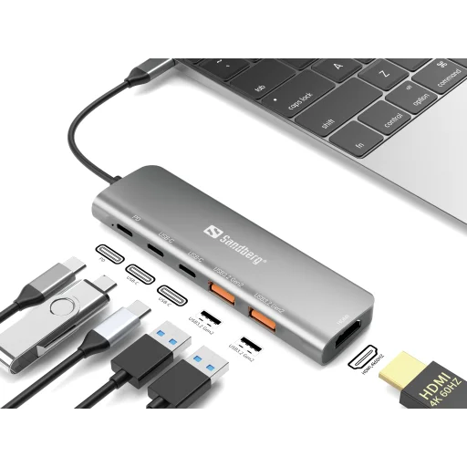 Sandberg 136-65 USB-C dokovacia stanica HDMI+2xA+2xC+PD100W - 2