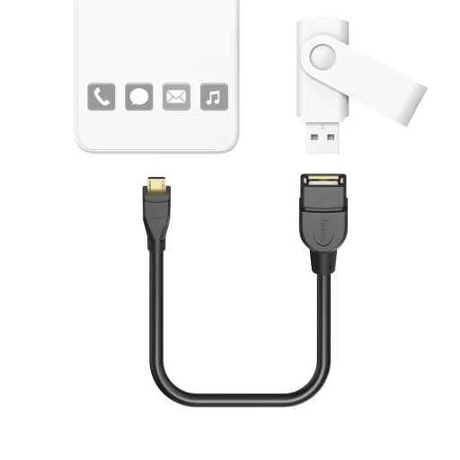 Hama 00173892 USB 2.0 OTG adaptérový kábel micro B vidlica - A zásuvka 15 cm čierny - 3
