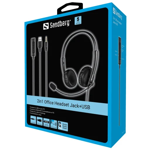 Sandberg 126-21 kancelársky headset 2 v 1 Jack+USB - 3