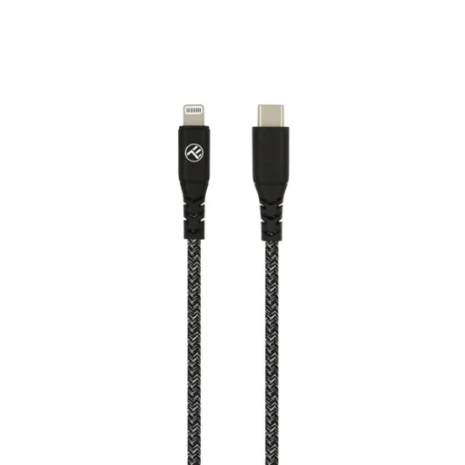 Tellur Green Type-C - Lightning dátový kábel 3A PD 60W 1 m nylonový čierny - 1