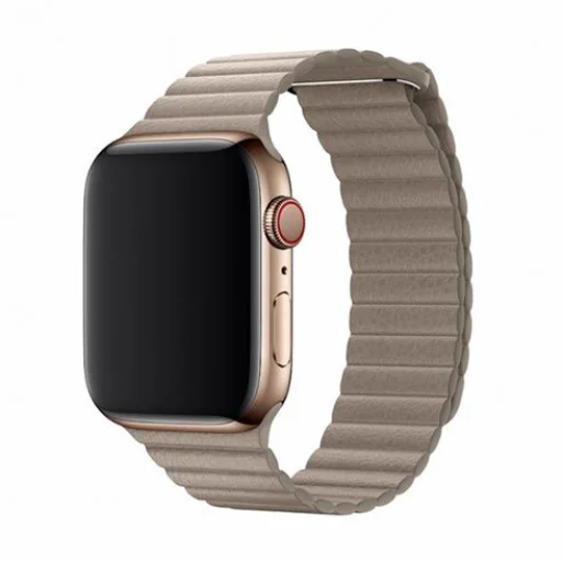 Devia Elegant Leather Loop (44mm) remienok pre Apple Watch - kameňovo sivá - 1
