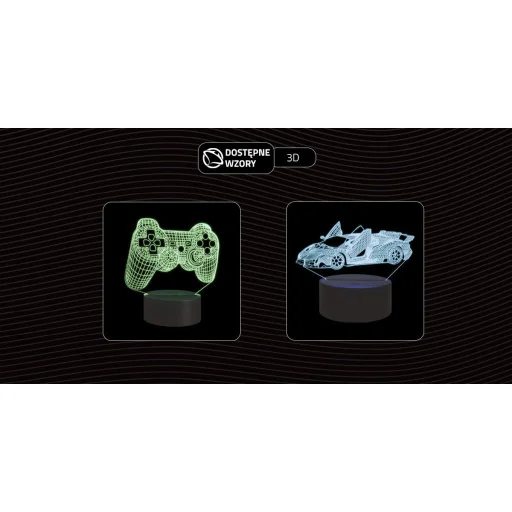 Manta SNL57RGB LED lampa herný ovládač RGB 3D svetelná dekorácia - 6