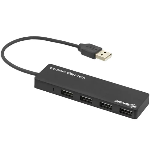 Tellur Basic USB Hub, 4-portový, USB 2.0, čierny - 2