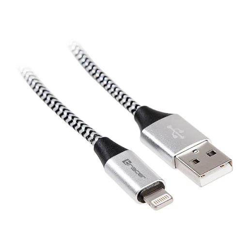 Tracer 46268 USB 2.0 - Lightning iPhone dátový kábel 1 m čierno-strieborný - 1