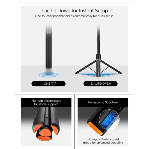 Spigen S582W Bluetooth szelfibot és tripod fekete - 11