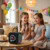 Blavec prenosný Bluetooth reproduktor WS-09 Karaoke zábava - 10W s dvoma mikrofónmi a displejom (WS09-2MB) čierny thumbnail