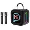 Blavec prenosný Bluetooth reproduktor WS-09 Karaoke zábava - 10W s dvoma mikrofónmi a displejom (WS09-2MB) čierny thumbnail
