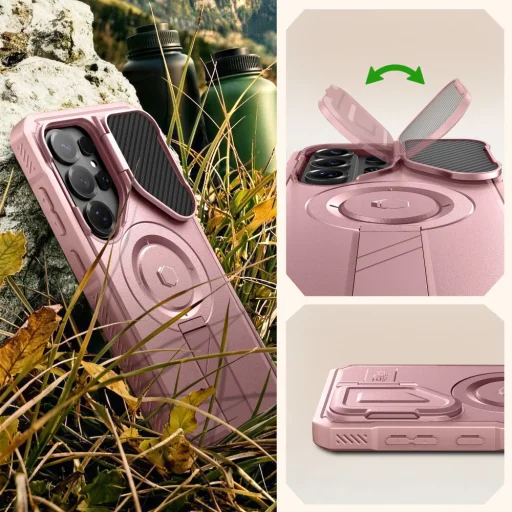 Samsung Galaxy S26 Ultra Tech-Protect Kevlar MagSafe 2-dielna sada ružové puzdro - 5