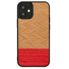 MAN&WOOD kryt so vzorom rybej kosti Azalea čierny pre iPhone 12 mini
