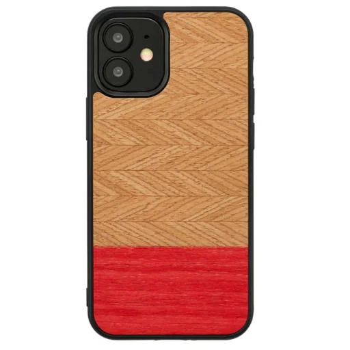 MAN&WOOD kryt so vzorom rybej kosti Azalea čierny pre iPhone 12 mini - 1