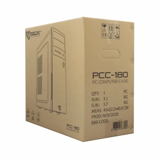 Sbox PCC-180 ATX midi tower počítačová skriňa - 6