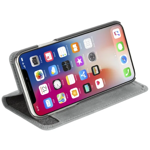 Krusell Sunne flipové puzdro na 4 karty pre Apple iPhone XS Max, vintage sivá - 6