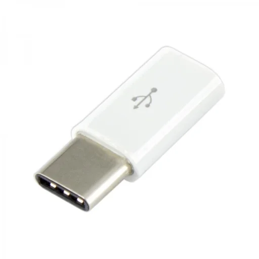 Sbox USB-C samec – Micro USB 2.0 samica adaptér, biely - 3