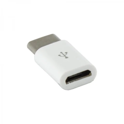 Sbox USB-C samec – Micro USB 2.0 samica adaptér, biely - 4