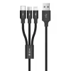 Devia Kintone Series 3 v 1 kábel USB – Lightning / MicroUSB / Type-C, 1,2 m, čierny thumbnail